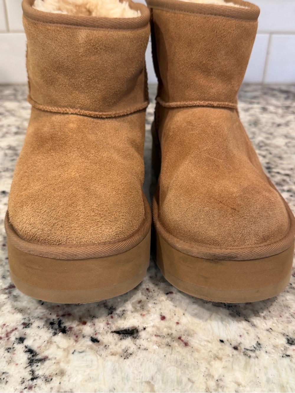 UGG Chestnut Suede Shearling Short Boots - Picture 3 of 14